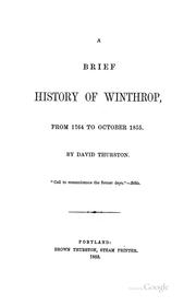 A brief history of Winthrop by David Thurston