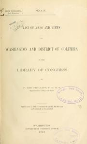 Cover of: List of maps and views of Washington and District of Columbia in the Library of Congress by Library of Congress. Map Division.