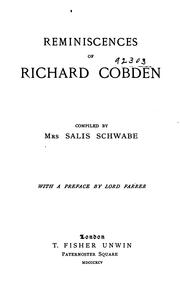 Cover of: Reminiscences of Richard Cobden