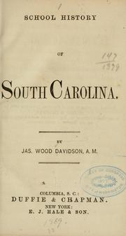 Cover of: School history of South Carolina