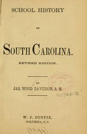 Cover of: School history of South Carolina. by Davidson, James Wood