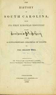 Cover of: The history of South Carolina by William Gilmore Simms