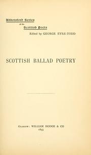 Cover of: Scottish ballad poetry.