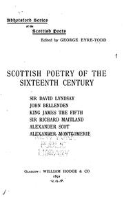 Cover of: Scottish poetry of the sixteenth century ...