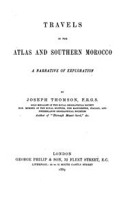 Cover of: Travels in the Atlas and southern Morocco by Joseph Thomson
