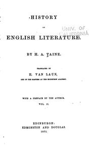 Cover of: History of English literature by Hippolyte Taine