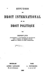 Cover of: Études de droit international et de droit politique