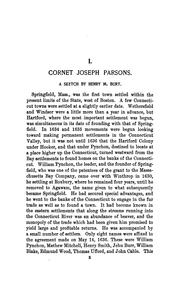 Cornet Joseph Parsons one of the founders of Springfield and Northampton, Massachusetts by Henry M. Burt