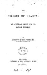 Cover of: The science of beauty