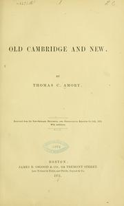 Cover of: Old Cambridge and new