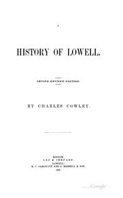 Cover of: A history of Lowell