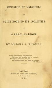 Cover of: Memorials of Marshfield: and guide book to its localities at Green Harbor