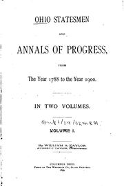 Cover of: Ohio statesmen and annals of progress: from the year 1788 to the year 1900 ...