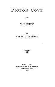 Pigeon Cove and vicinity by Leonard, Henry C.