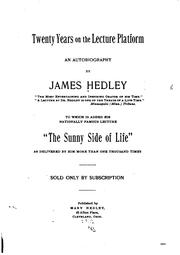 Cover of: Twenty years on the lecture platform by James Hedley