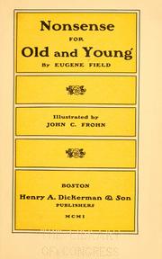 Cover of: Nonsense for old and young by Eugene Field