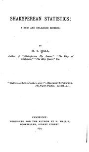 Shaksperean statistics by H. T. Hall