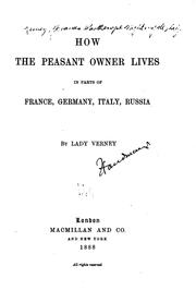 Cover of: How the peasant owner lives in parts of France, Germany, Italy, Russia