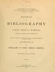 Cover of: Material for a bibliography of North American mammals