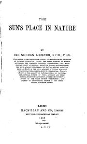 Cover of: The sun's place in nature by Sir Norman Lockyer