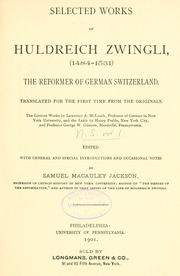 Cover of: Selected works. by Ulrich Zwingli