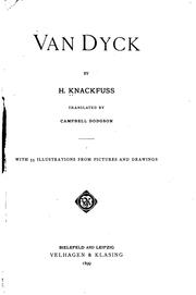 Cover of: Van Dyck by H. Knackfuss