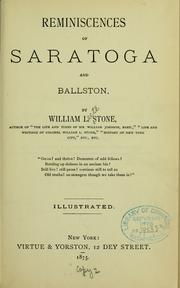 Cover of: Reminiscences of Saratoga and Ballston by William L. Stone