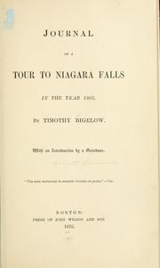 Cover of: Journal of a tour to Niagara Falls in the year 1805