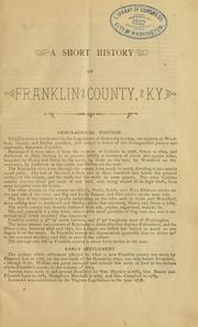 Cover of: A short history of Franklin County, Kentucky