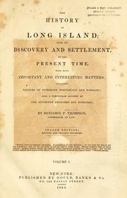 Cover of: The history of Long Island, from its discovery to the present time by Benjamin F. Thompson