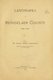 Cover of: Landmarks of Rensselaer county, New York by George Baker Anderson