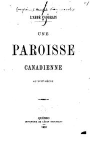 Cover of: Une paroisse canadienne au XVIIe siècle.