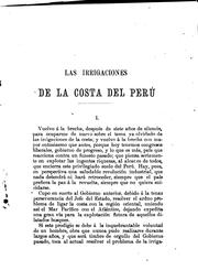 Cover of: Las irrigaciones de la costa ...