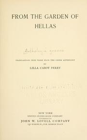 Cover of: From the garden of Hellas.