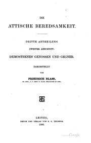 Cover of: Die attische Beredsamkeit ... by Friedrich Wilhelm Blass