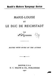 Cover of: Marie-Louise et le duc de Reichstadt