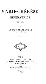 Cover of: Marie-Thérèse by Albert duc de Broglie