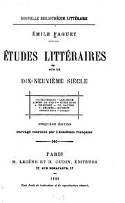 Cover of: Études littéraires sur le dix-neuvième siècle. by Émile Faguet