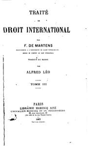Cover of: Traité de droit international by Fedor Fedorovich Martens