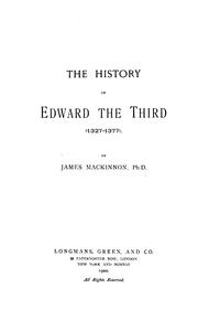 Cover of: The history of Edward the Third (1327-1377)