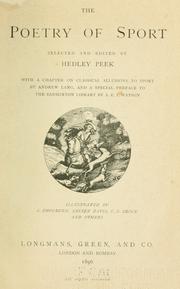 Cover of: The poetry of sport by Hedley Peek