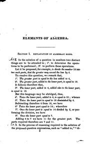 Cover of: Elements of algebra by George Albert Wentworth