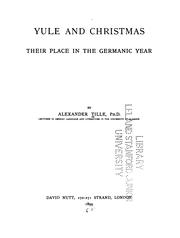 Cover of: Yule and Christmas by Alexander Tille