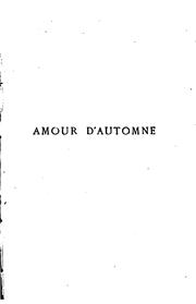 Cover of: Amour d'automne.