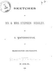 Sketches of Mr. & Mrs. Stephen Ridgley by S. Waterhouse