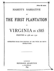 Cover of: Narrative of the first English plantation of Virginia | Thomas Hariot