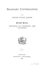 Cover of: Imaginary conversations. by Walter Savage Landor