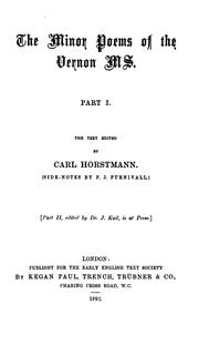 The minor poems of the Vernon ms. ... by Horstmann, Carl