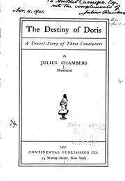 Cover of: The destiny of Doris: a travel-story of three continents