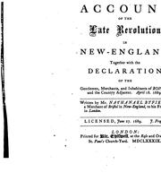 Cover of: An account of the late revolution in New England.